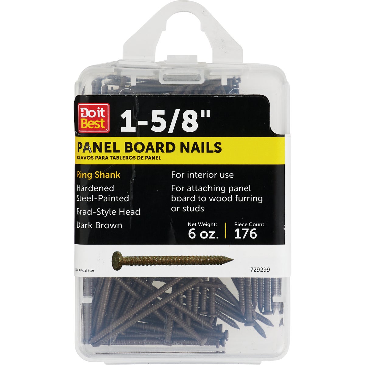 Do it 1-5/8 In. 16-1/2 ga Dark Brown Ring Shank Paneling Nails (186 Ct.) 