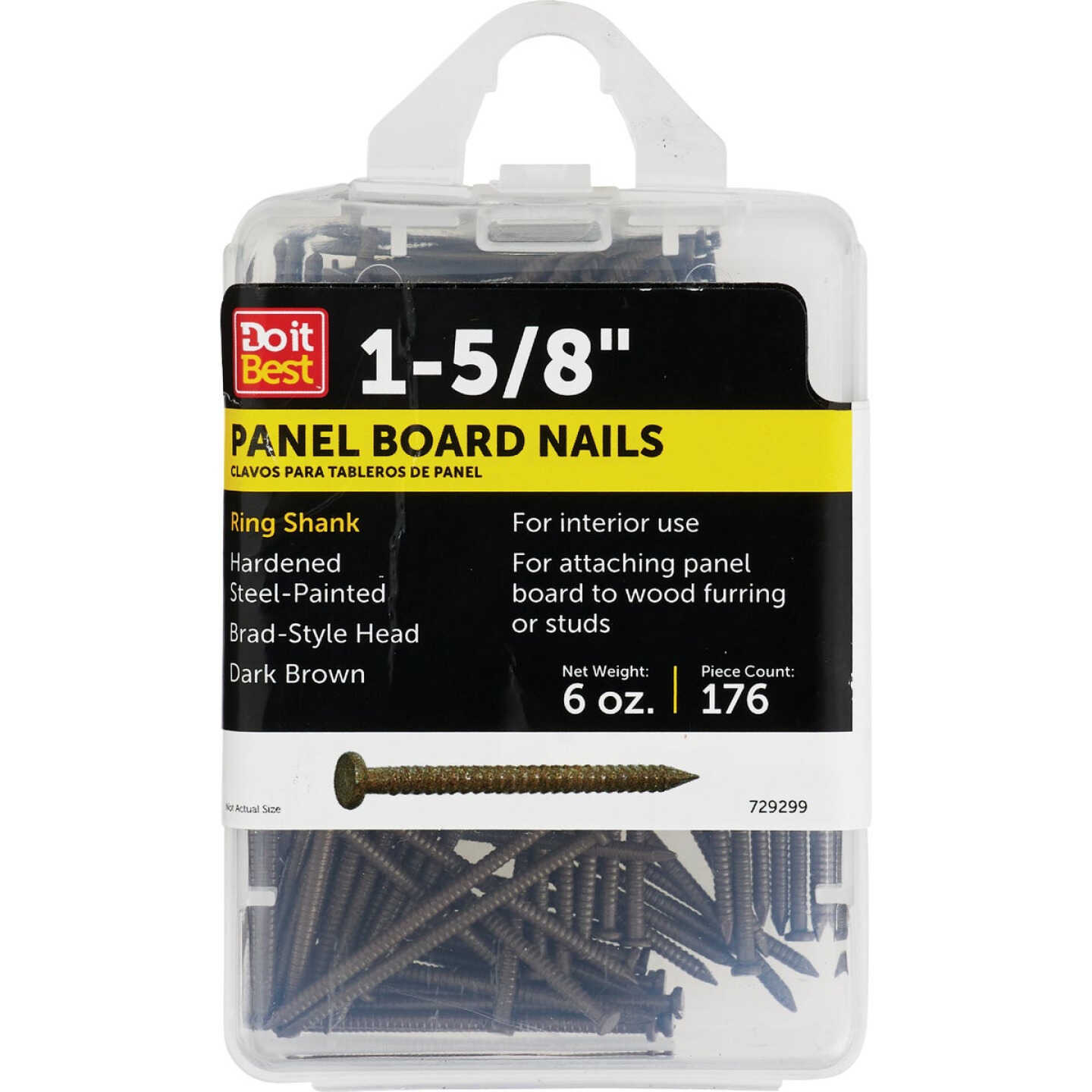 Do it 1-5/8 In. 16-1/2 ga Dark Brown Ring Shank Paneling Nails (186 Ct.) Image 1