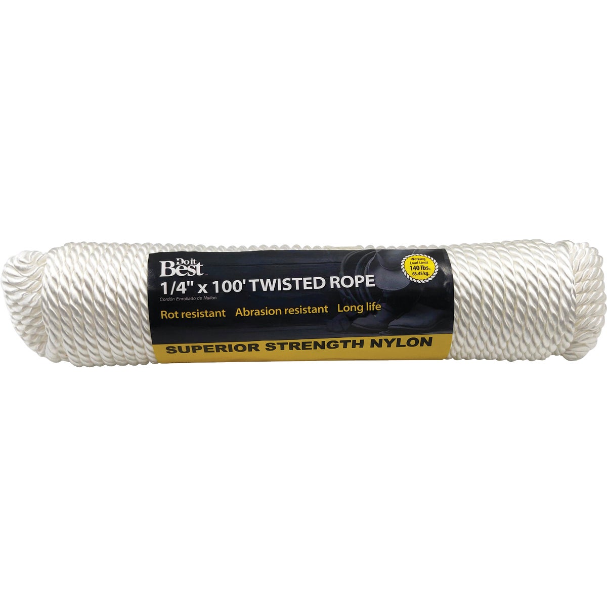 Do it Best 1/4 In. x 100 Ft. White Twisted Nylon Packaged Rope Image 1