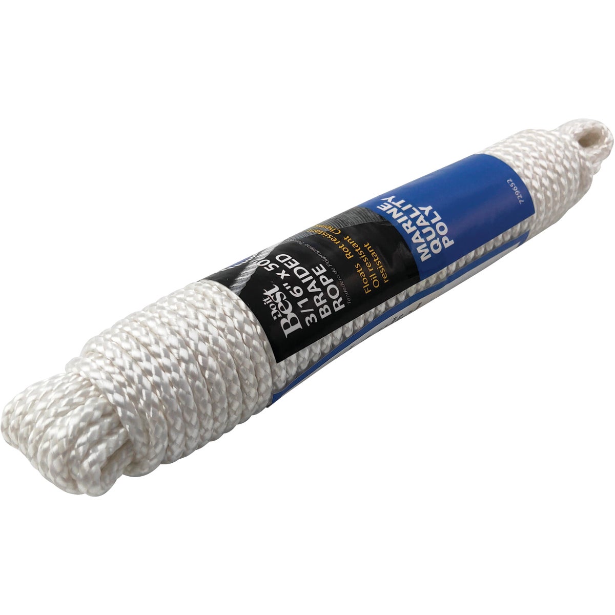 Do it Best 3/16 In. x 50 Ft. White Solid Braided Polypropylene Packaged Rope Image 2