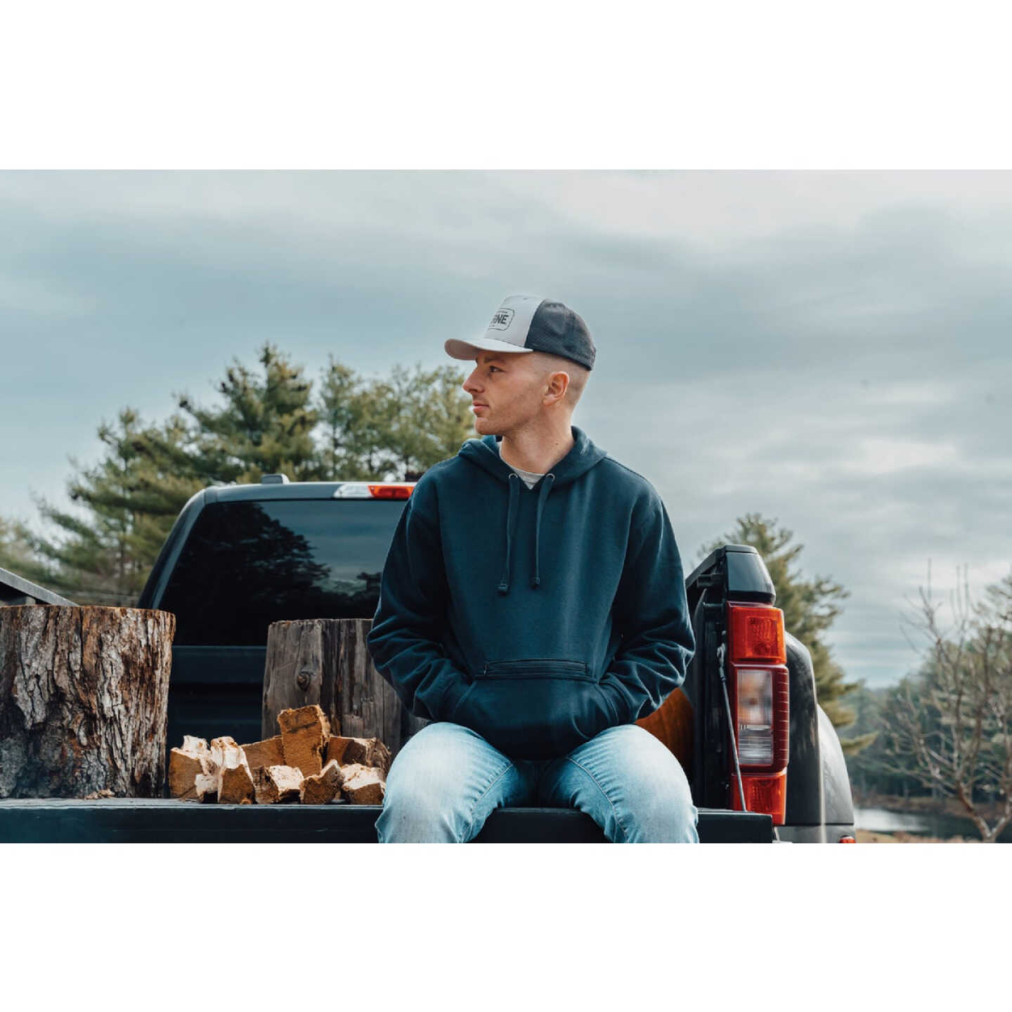 Berne Gray Badge Logo Trucker Cap Image 4