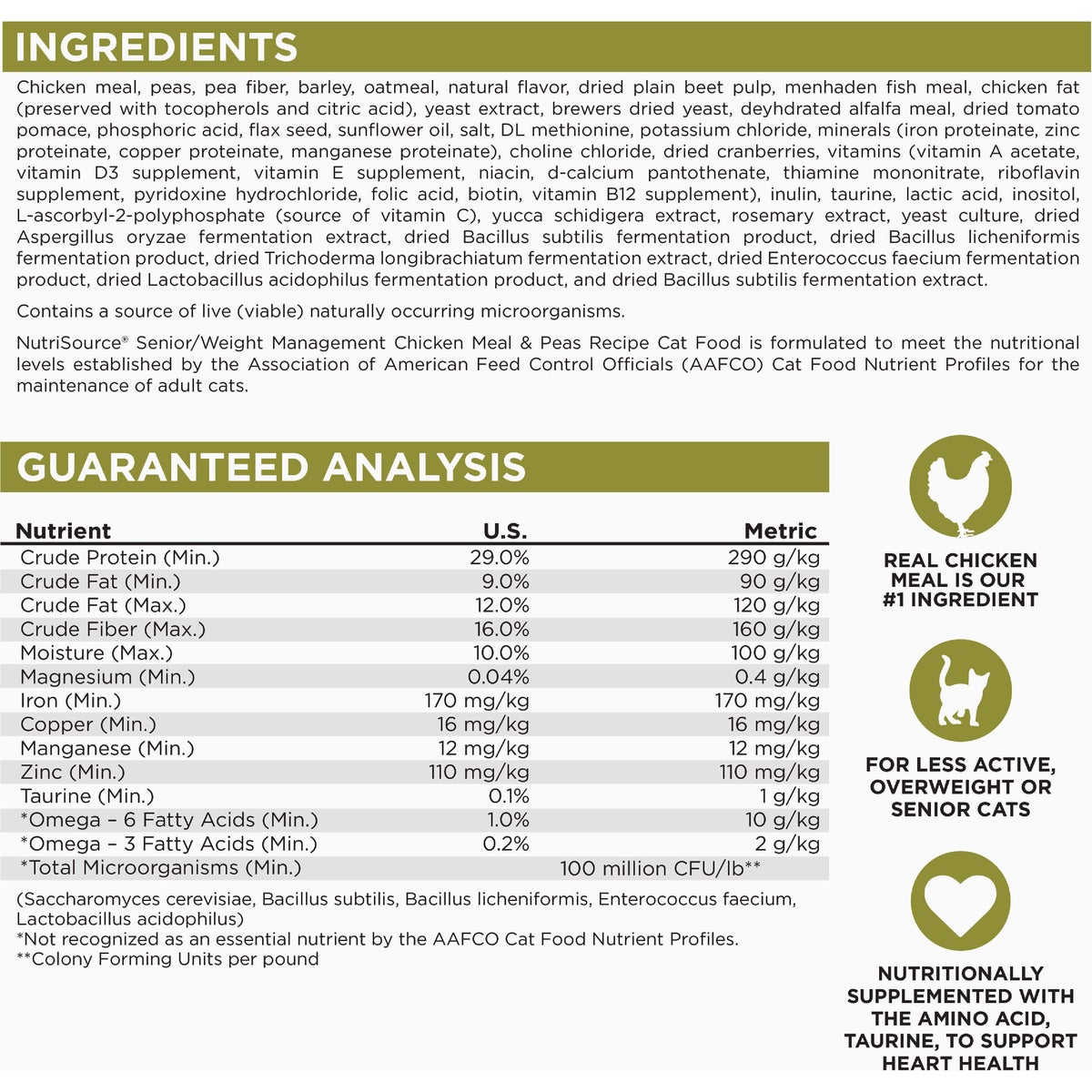 NutriSource 4 Lb. Senior & Weight Management Dry Cat Food Image 5