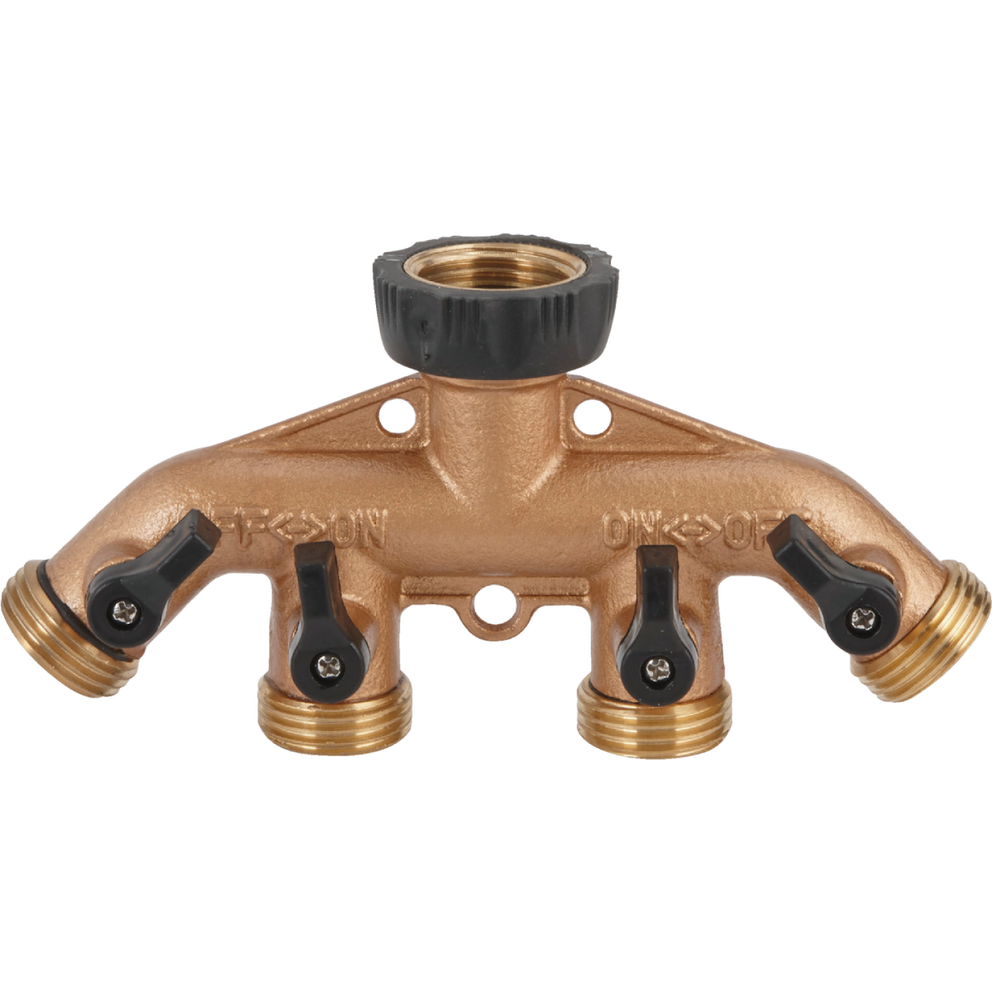 Best Garden Brass 4-Way Hose Shutoff Manifold Image 1