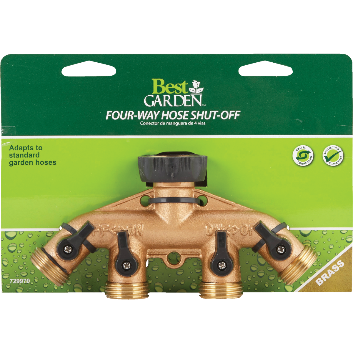 Best Garden Brass 4-Way Hose Shutoff Manifold Image 2