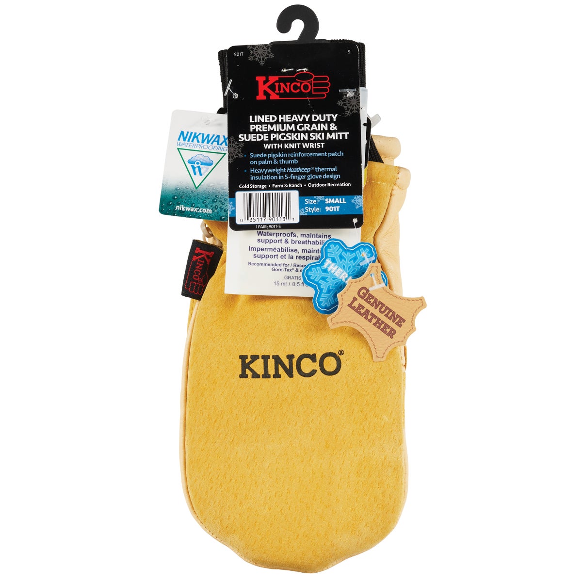 Kinco Men's Small Premium Pigskin Thermal Insulated Mitten Image 2