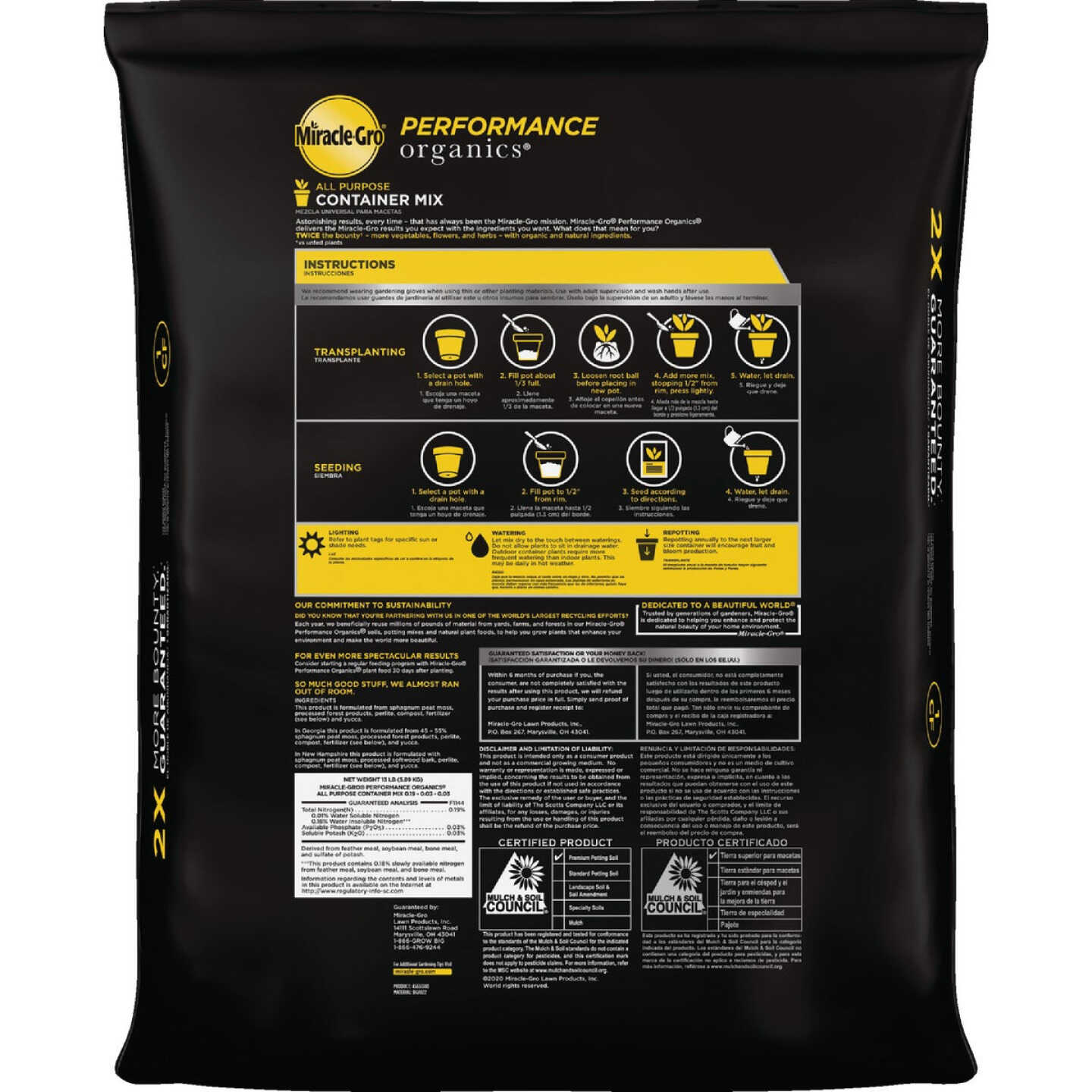 Miracle-Gro Performance Organics 1 Cu. Ft. All Purpose Container Mix Image 7