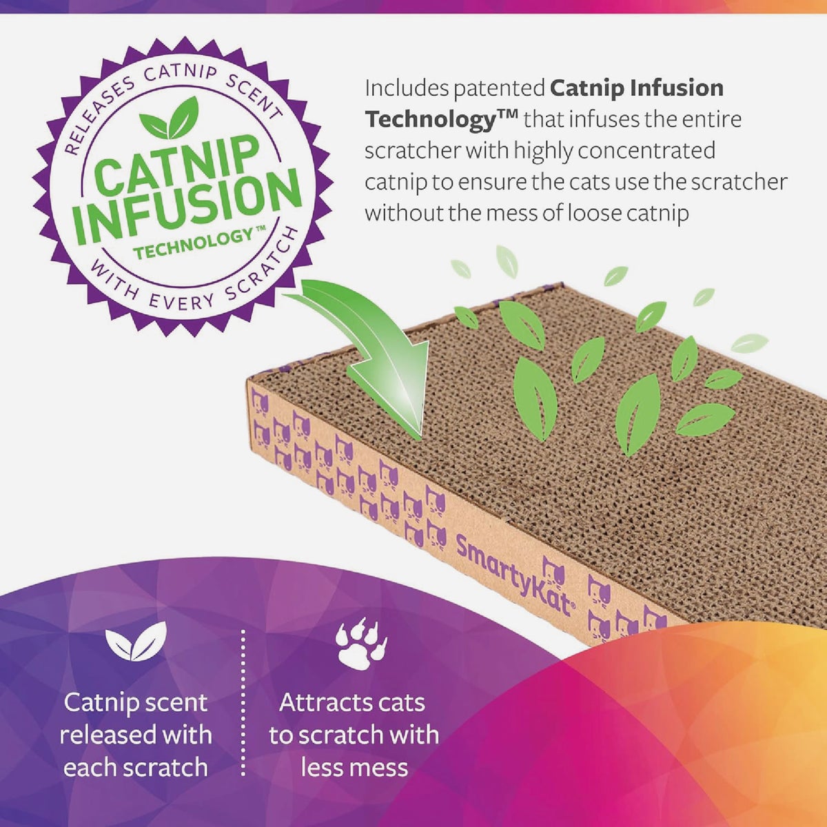 SmartyKat Scratch Ladder Angled Corrugate Cat Scratcher with Catnip Infusion Technology Image 4