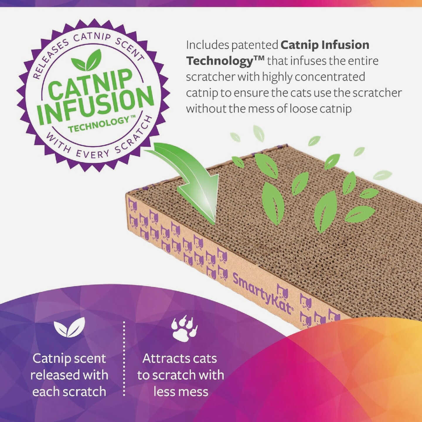 SmartyKat Scratch Ladder Angled Corrugate Cat Scratcher with Catnip Infusion Technology Image 4