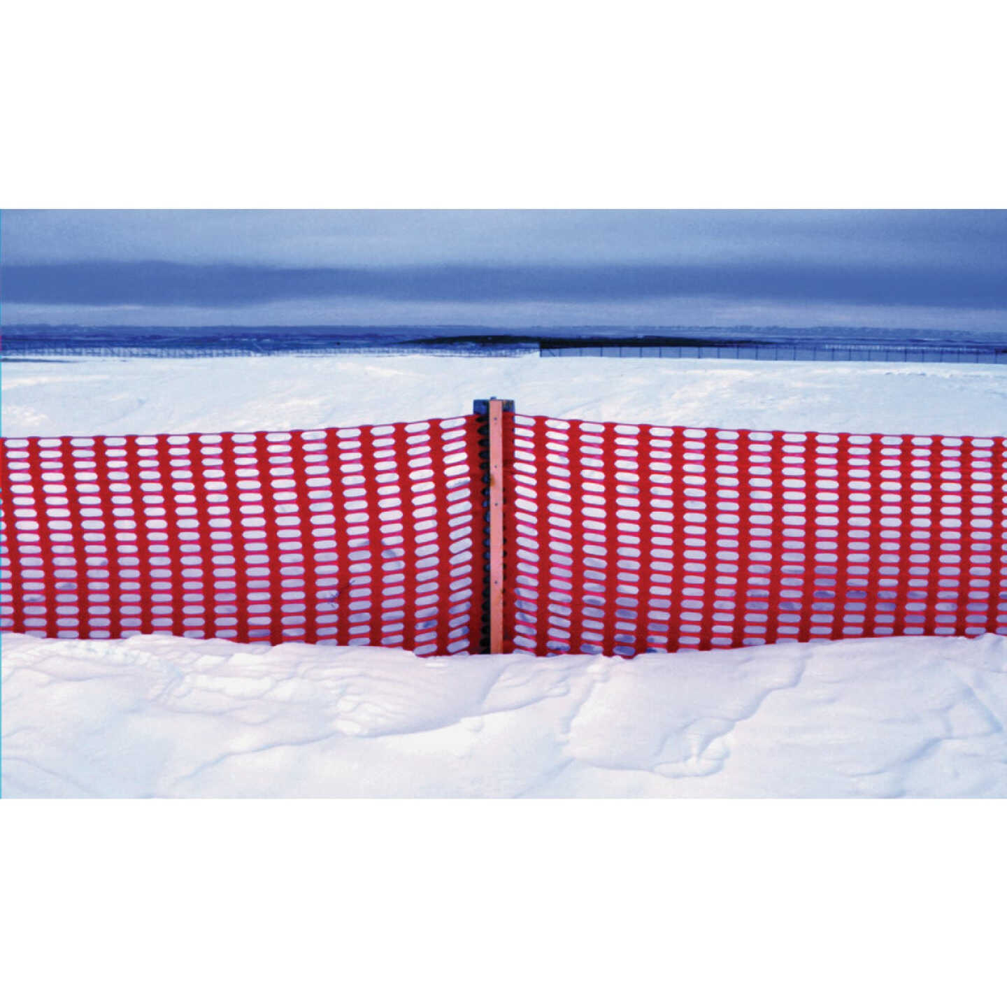Tenax Saf-T-Sno 4 Ft. H. x 50 Ft. L. Polyethylene Snow Safety Fence, Orange Image 2