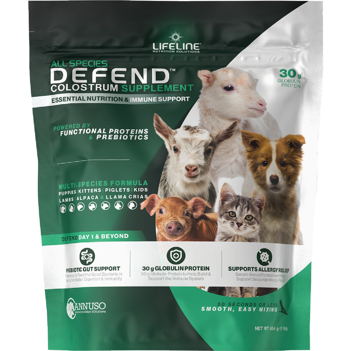 LifeLine Defend 1 Lb. 30G Globulin Protein All Species Colostrum Supplement