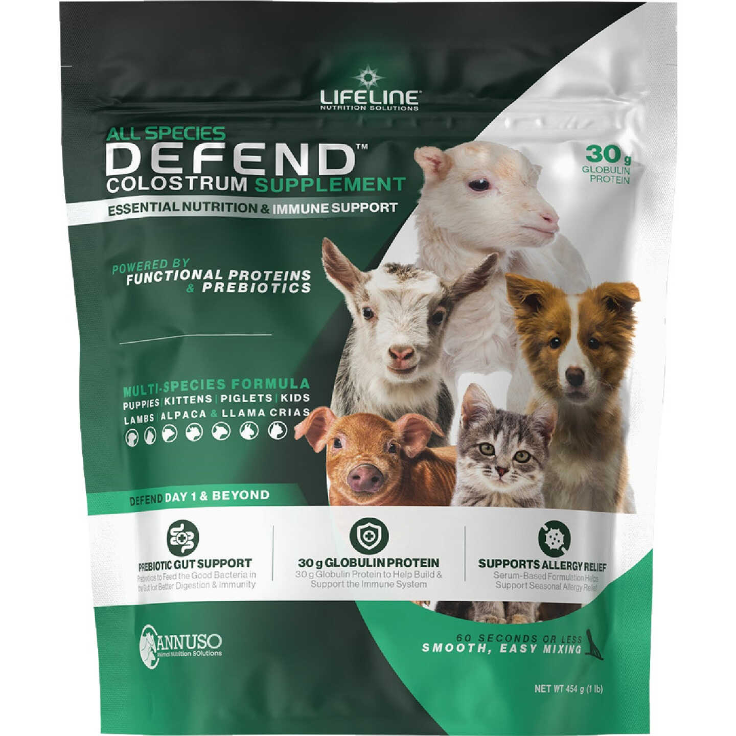 LifeLine Defend 1 Lb. 30G Globulin Protein All Species Colostrum Supplement Image 1