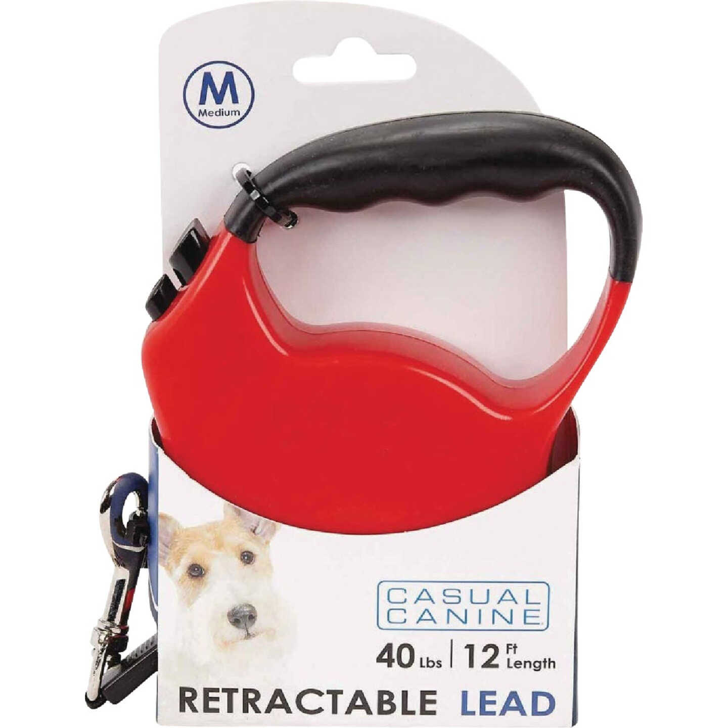 Boss Pet Casual Canine 12 Ft. Blue Medium Belted Retractable Lead Image 2