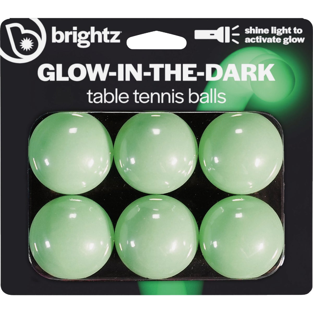 Brightz Glow-in-the-Dark Table Tennis Balls (6-Pack) Image 2