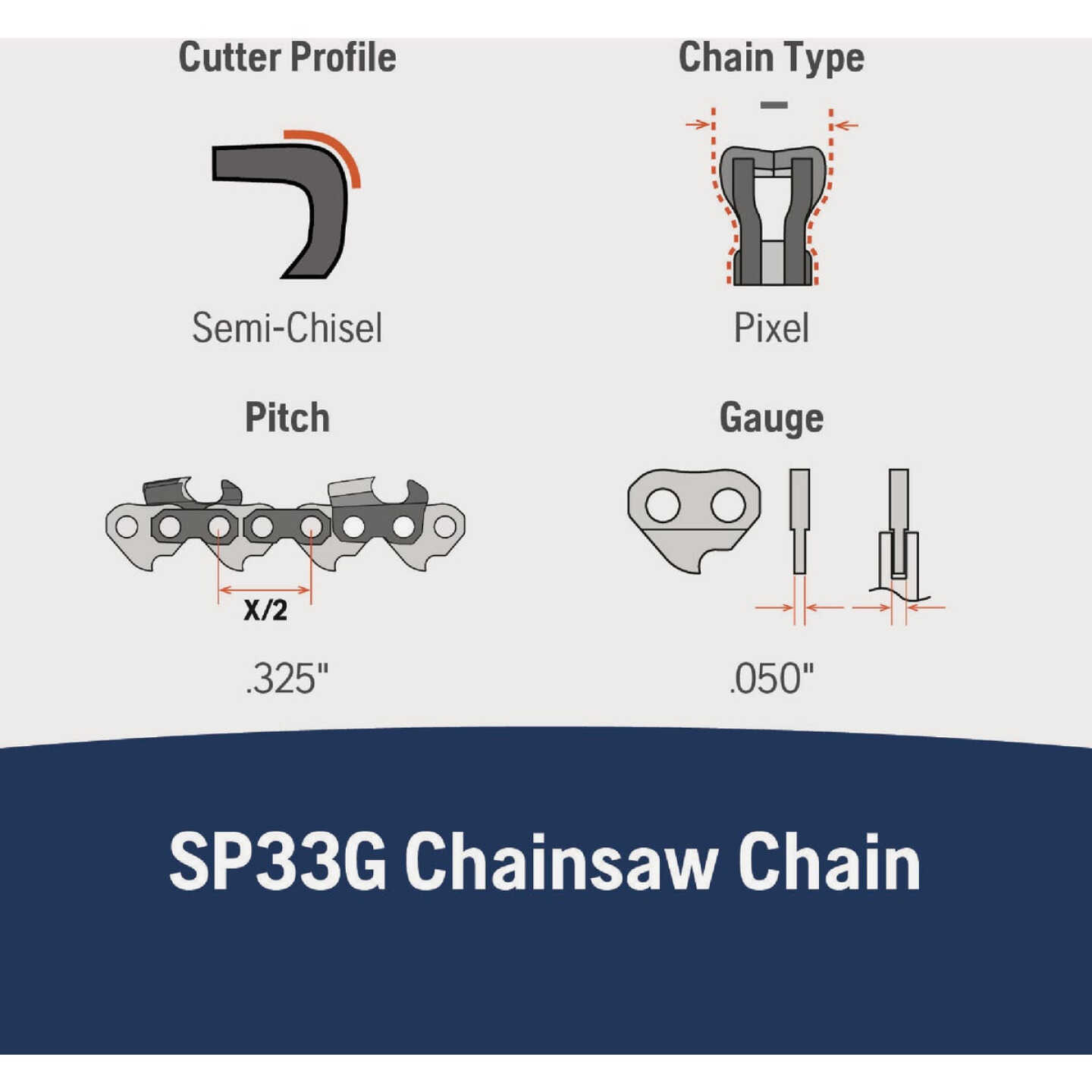 Husqvarna X-Cut 18 In. Pixel Chain Semi-Chisel (CS) Image 3