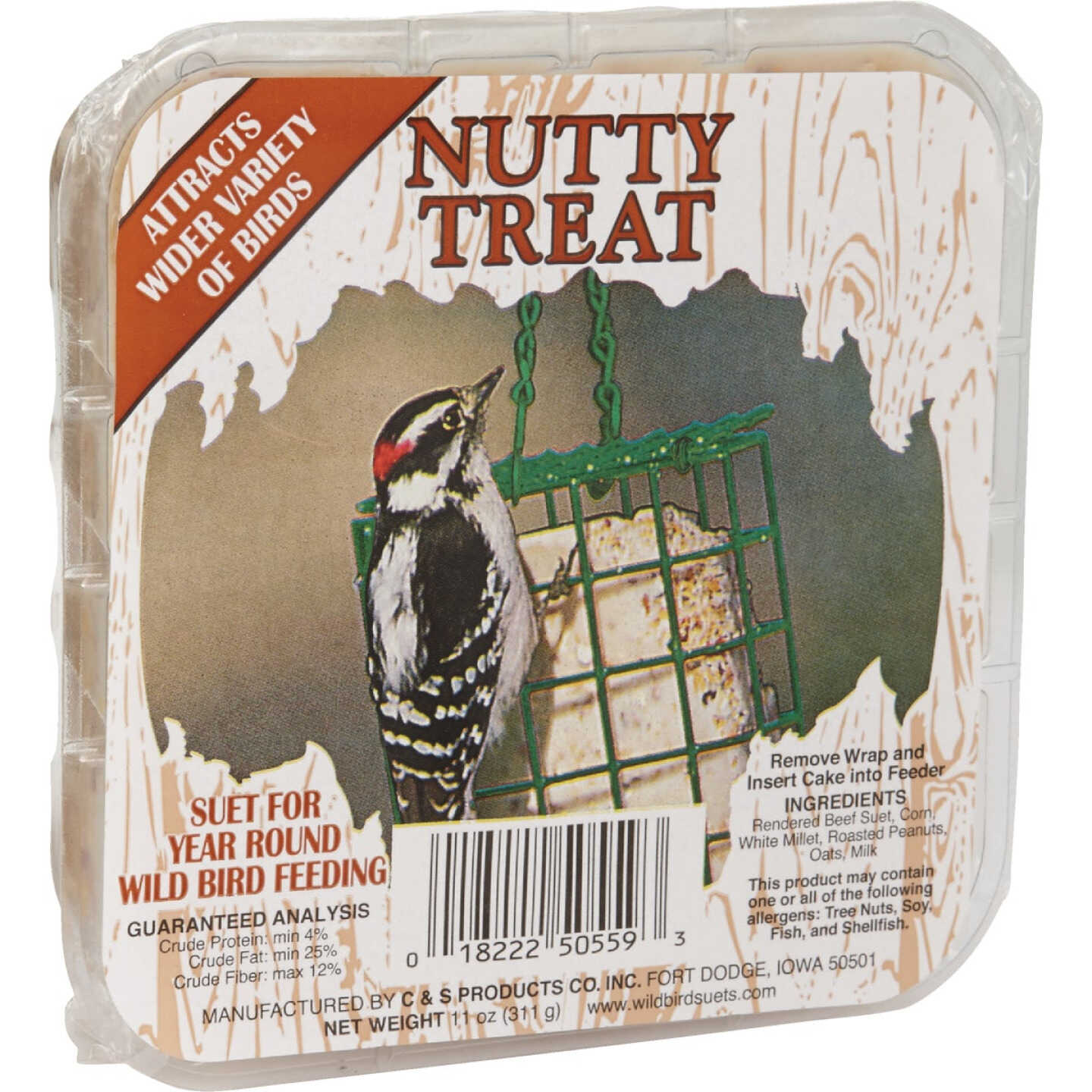 C&S 11 Oz. Nutty Treat Wild Bird Suet Image 1