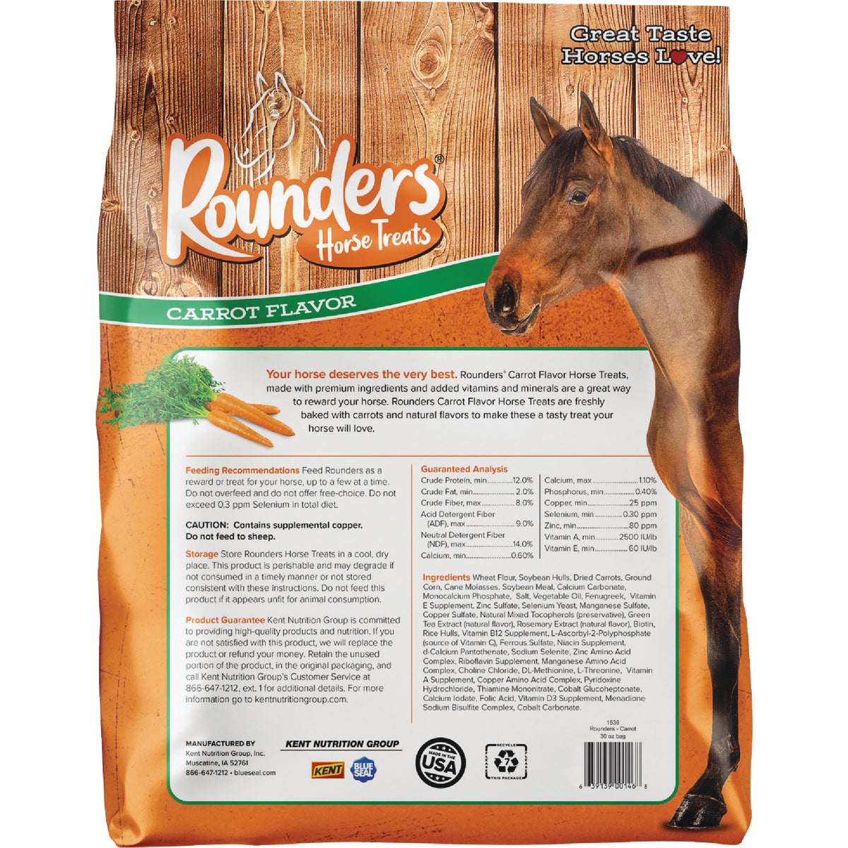 Kent Rounders 30 Oz. Carrot Horse Treats Image 5