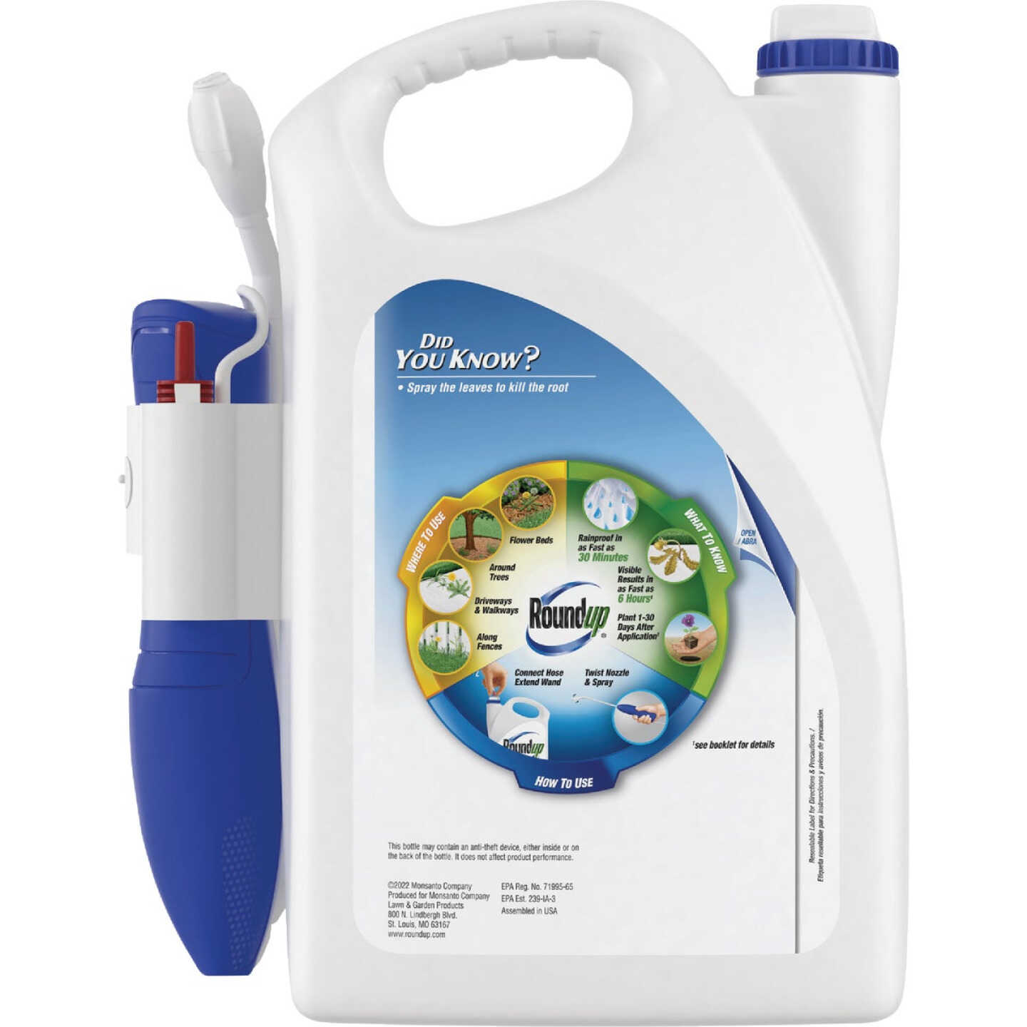 Roundup 1 Gal. Exclusive Formula Weed & Grass Killer with Comfort Wand Image 2