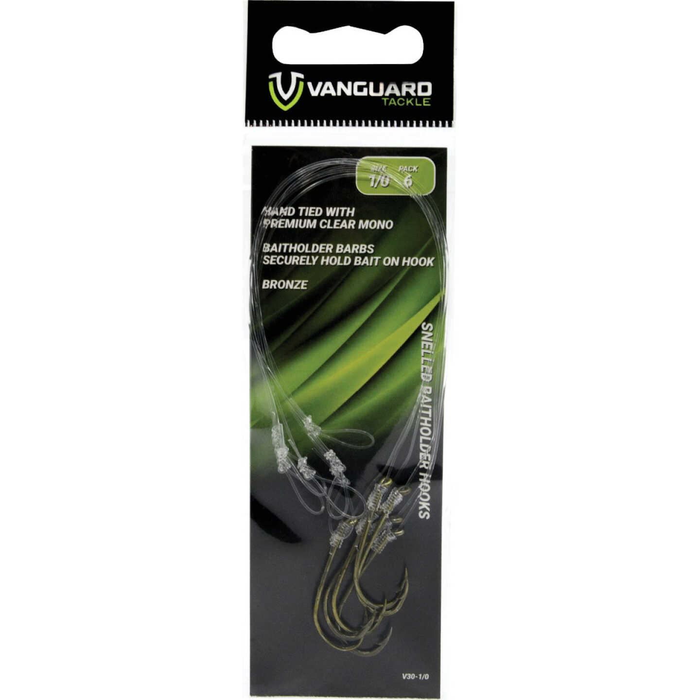 Vanguard Size 12 Baitholder Bronze Snelled Hooks (6-Pack) Image 1