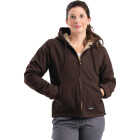 Berne Women's Large Dark Brown Sherpa-Lined Softstone Duck Hooded Jacket Image 1