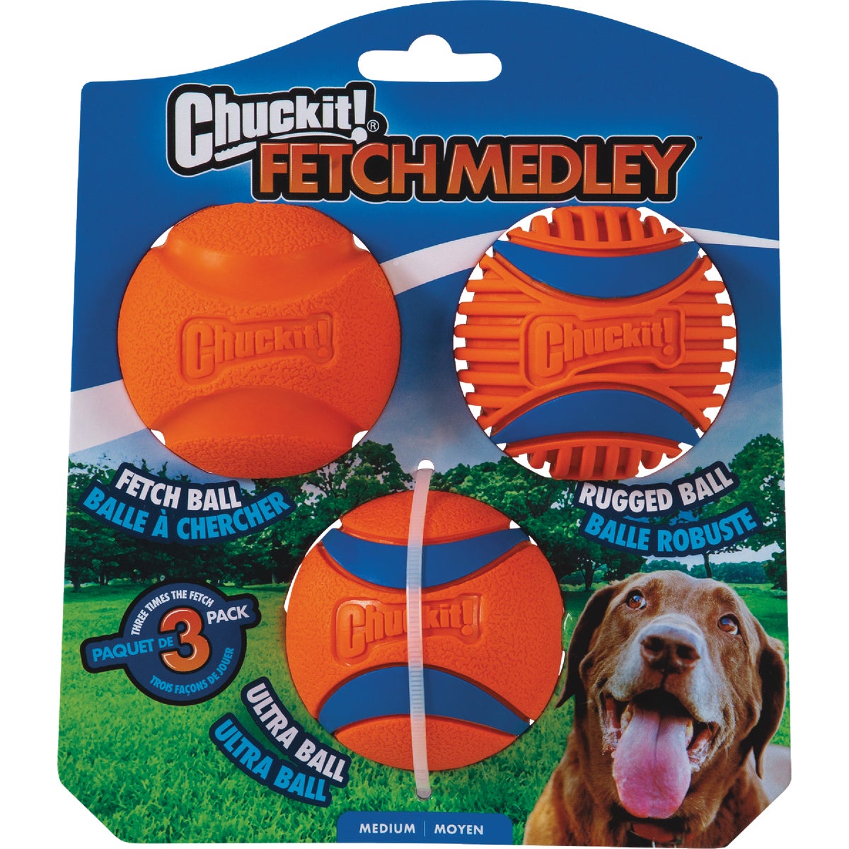 Chuckit Fetch Medley Medium Ball (3-Pack) Image 1