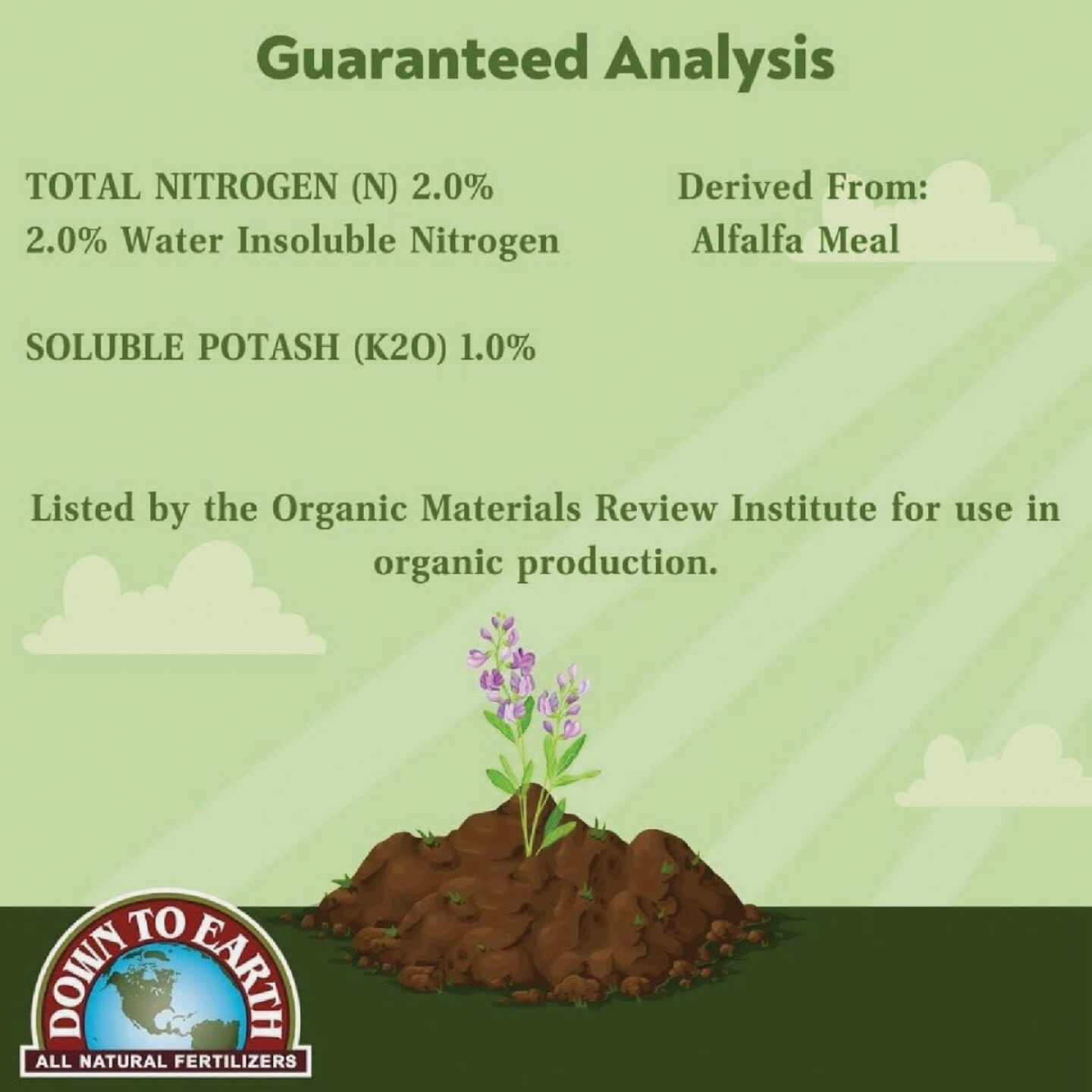 Down To Earth 4 Lb. 2-0-1 Alfalfa Meal Image 4