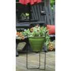 American Gardenworks Urban Living Matte Black Powder Coated Steel 14 In. Floor Pot Holder Image 2