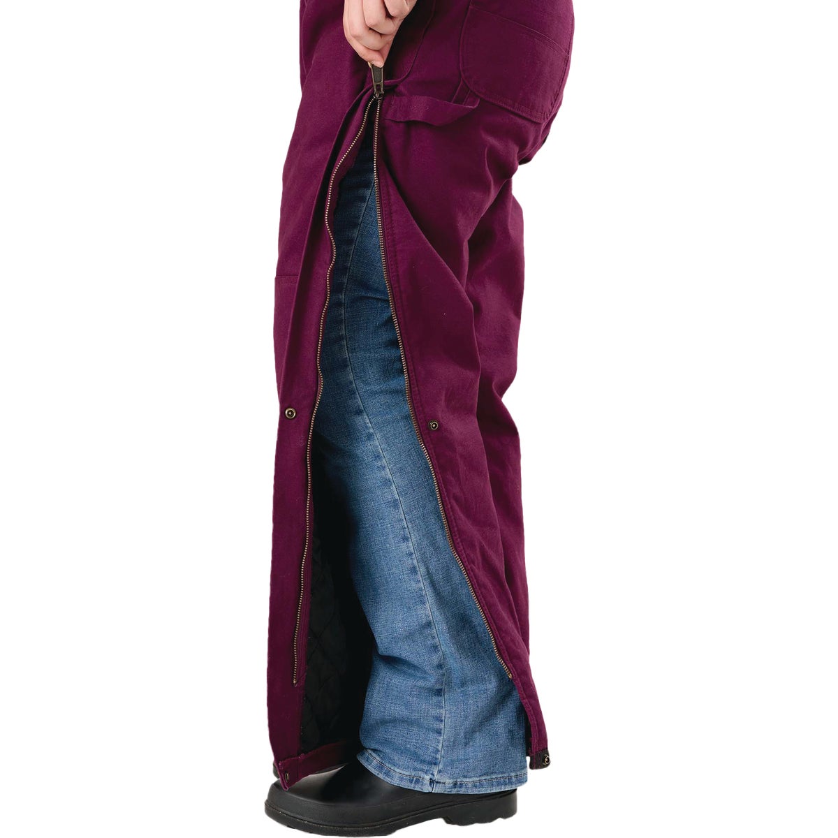 Berne Women's Medium Plum Softstone Duck Insulated Bib Overall Image 4