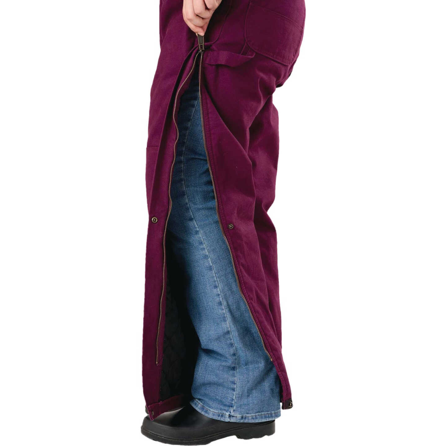 Berne Women's Medium Plum Softstone Duck Insulated Bib Overall Image 4