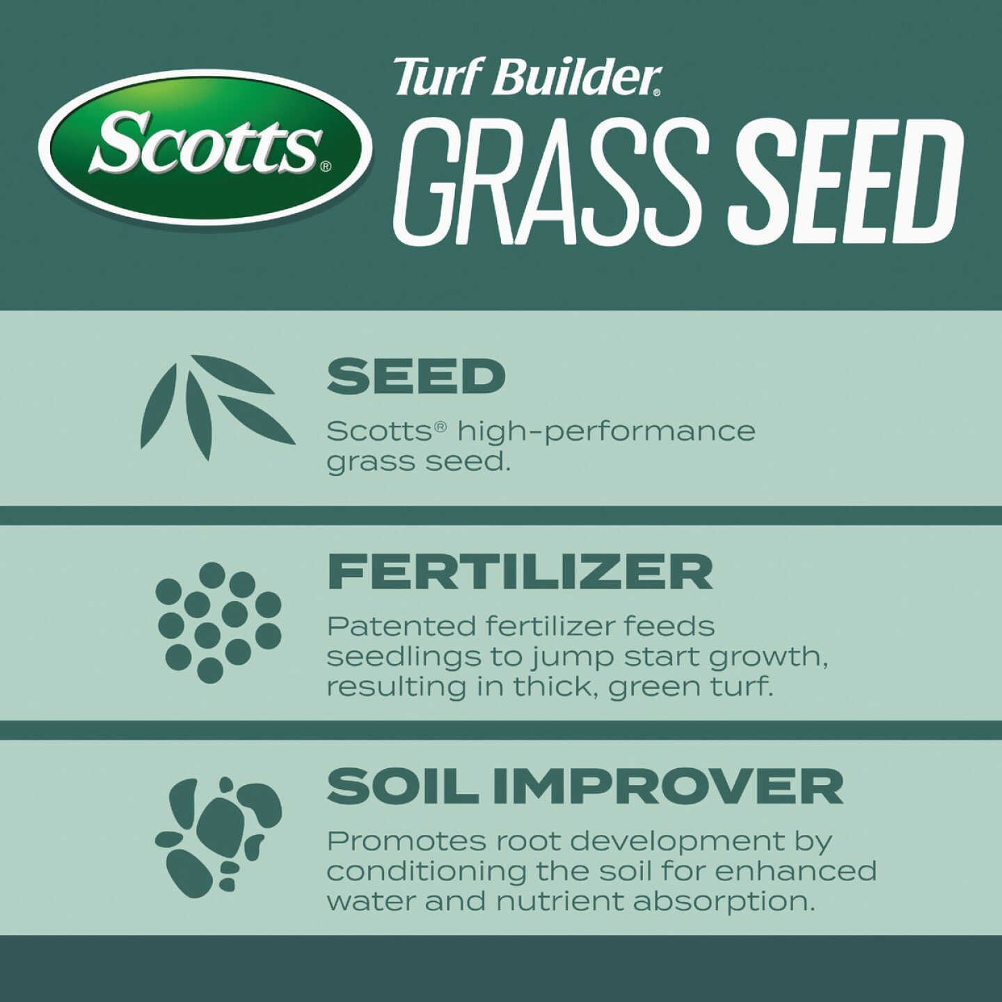 Scotts Turf Builder 2.4 Lb. 200 Sq. Ft. Dense Shade Mix Grass Seed, Fertilizer, and Soil Improver Combination Image 3