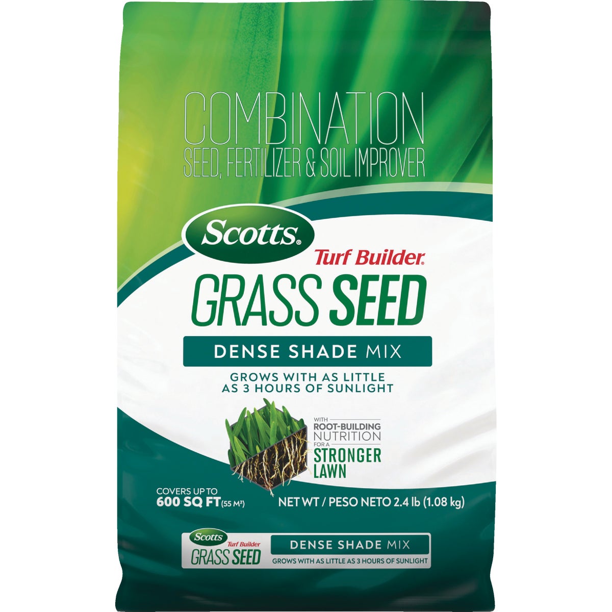 Scotts Turf Builder 2.4 Lb. 200 Sq. Ft. Dense Shade Mix Grass Seed, Fertilizer, and Soil Improver Combination Image 1
