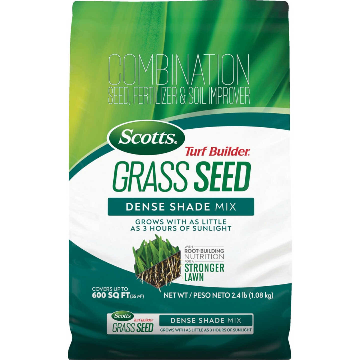Scotts Turf Builder 2.4 Lb. 200 Sq. Ft. Dense Shade Mix Grass Seed, Fertilizer, and Soil Improver Combination Image 1