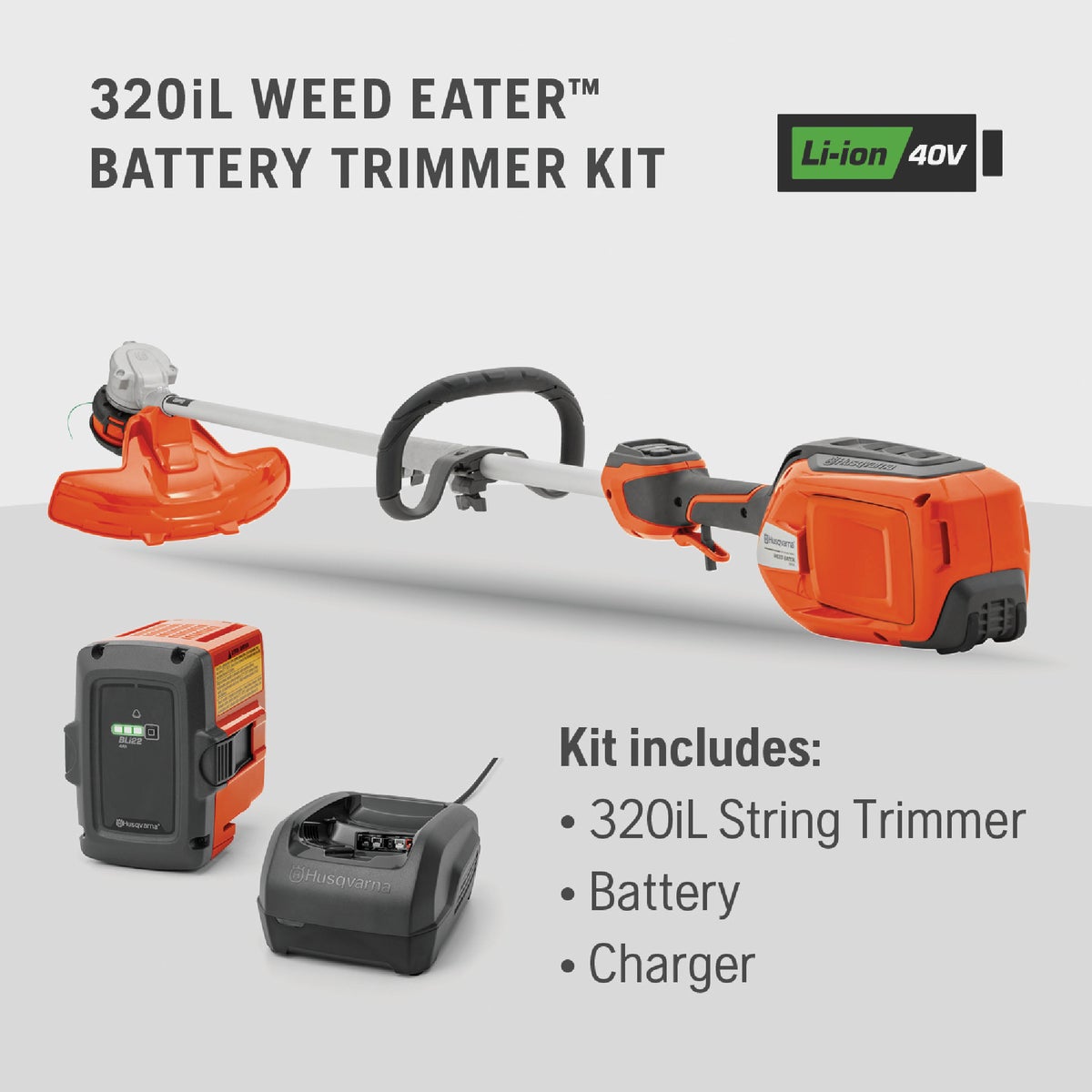 Husqvarna 320iL Weed Eater Battery Trimmer Kit Image 2