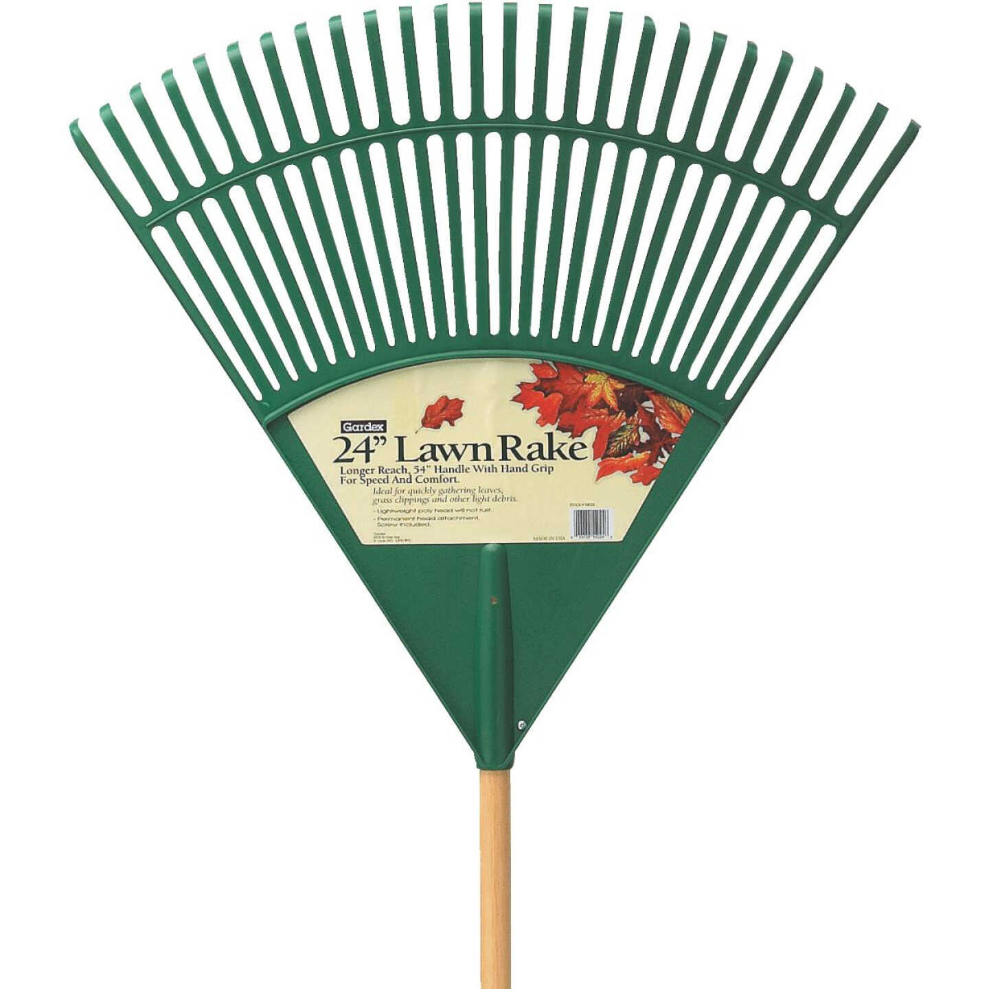 Gardex 54 In. Wood Handle 26-Tine Leaf Rake Image 1