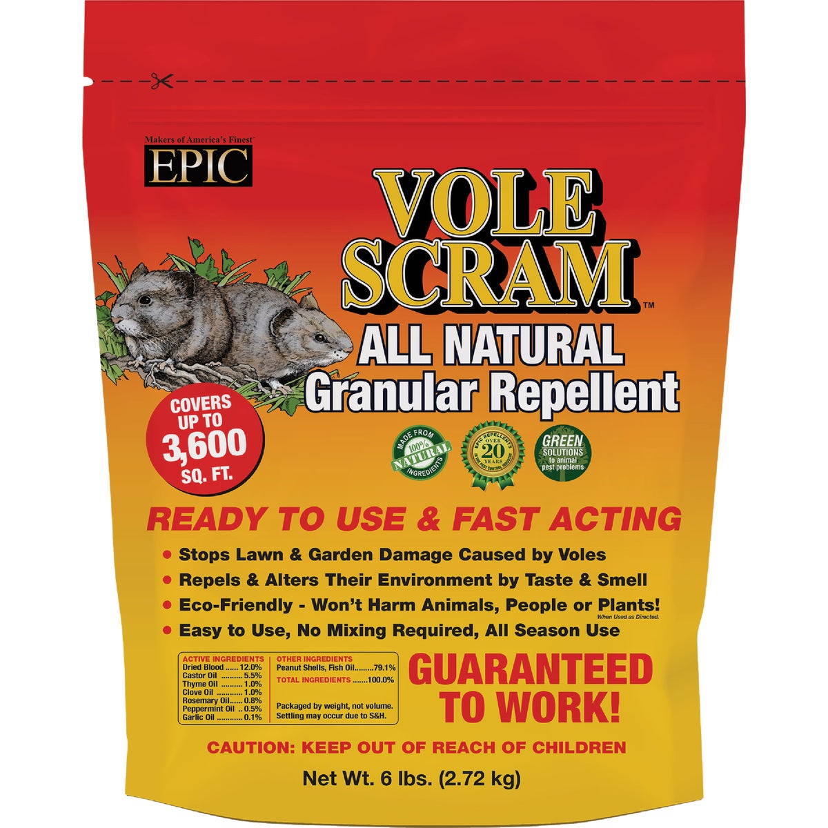 Vole Scram 6 Lb. Granular Organic Vole Repellent