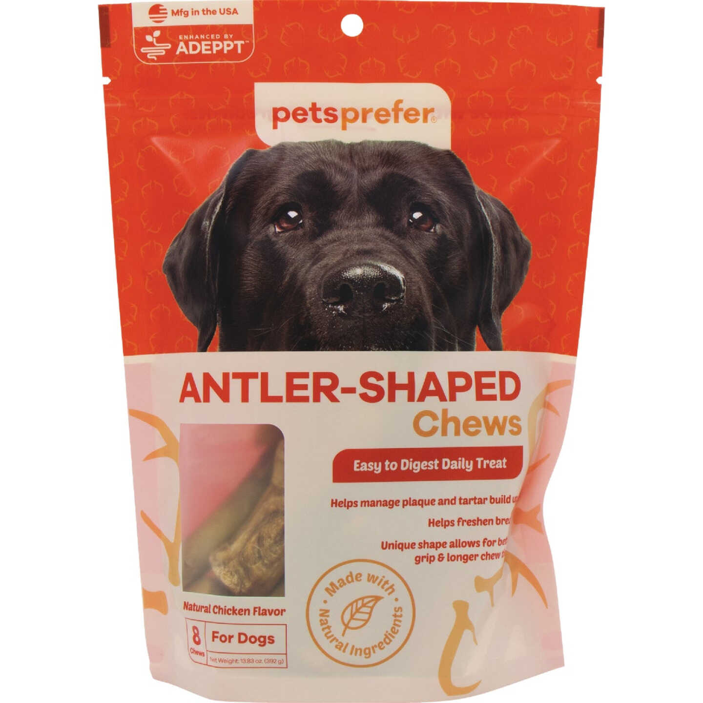 Pets Prefer Antler-Shaped Large Dog Chews (8-Count) Image 1