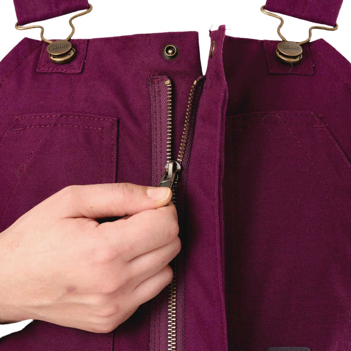 Berne Women's Large Plum Softstone Duck Insulated Bib Overall Image 5