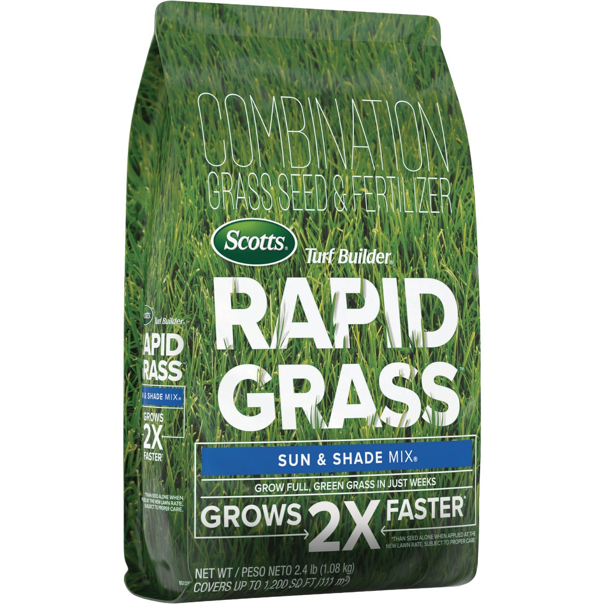 Scotts Turf Builder Rapid Grass 2.4 Lb. 1200 Sq. Ft. Sun & Shade Mix Grass Seed & Fertilizer Combination Image 4