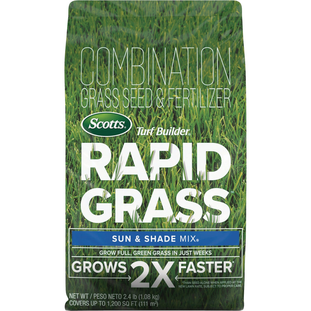 Scotts Turf Builder Rapid Grass 2.4 Lb. 1200 Sq. Ft. Sun & Shade Mix Grass Seed & Fertilizer Combination