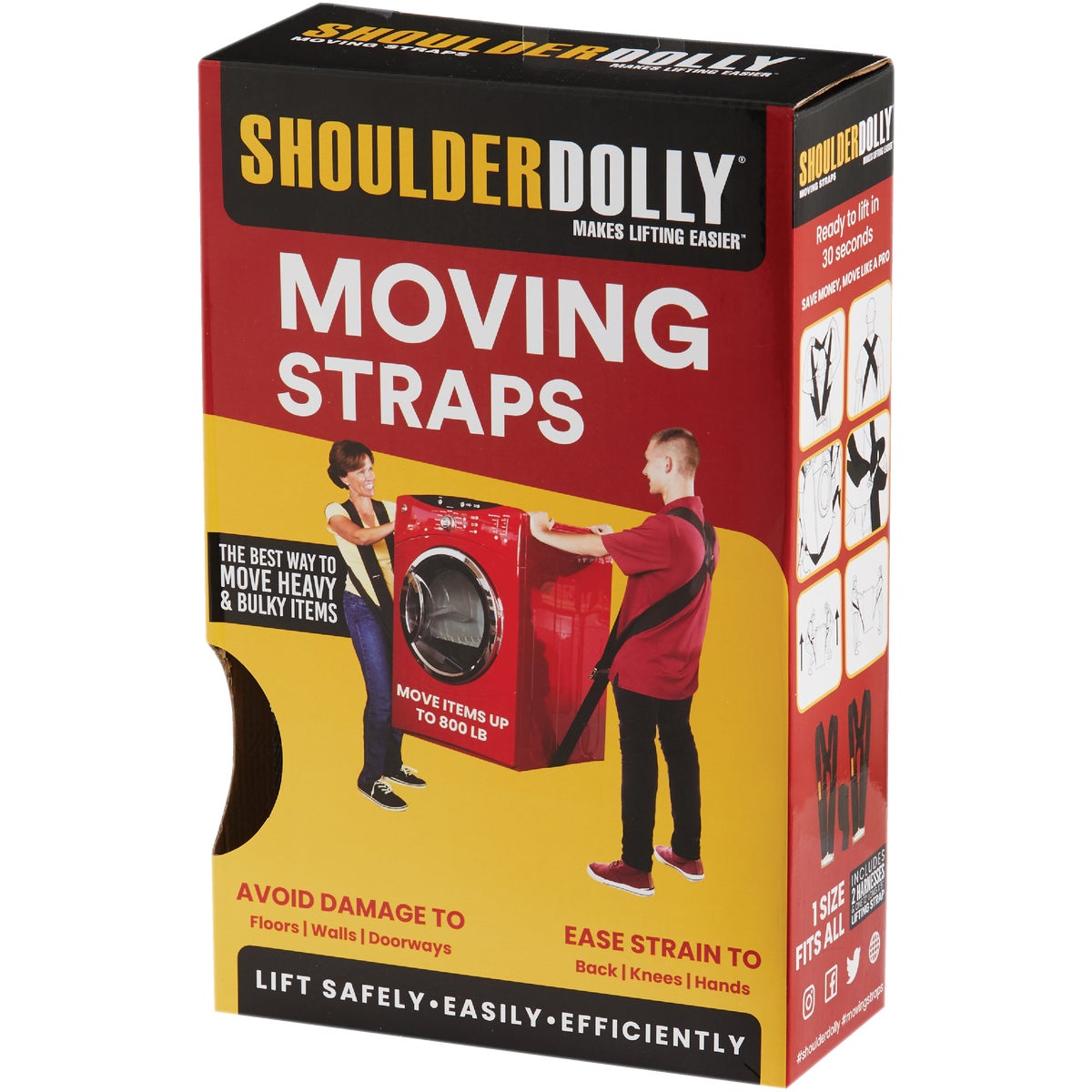 Nielsen 800 Lb. Capacity Moving Straps Shoulder Dolly Image 3