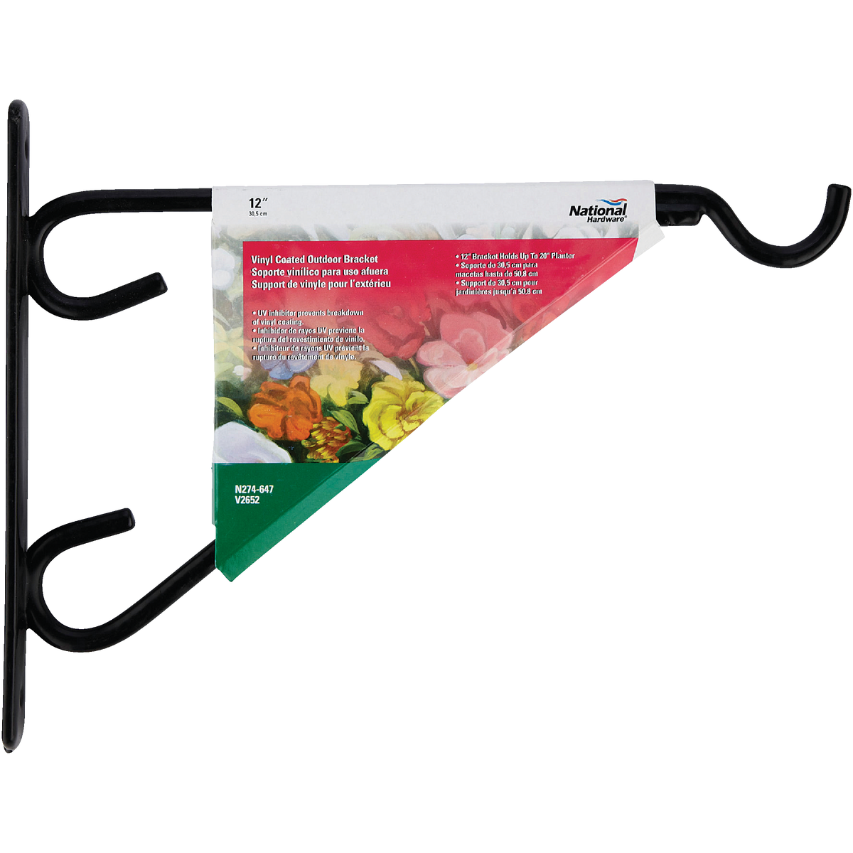 National Hardware 12 In. Black Vinyl-Coated Steel Plant Hanger Bracket Image 2
