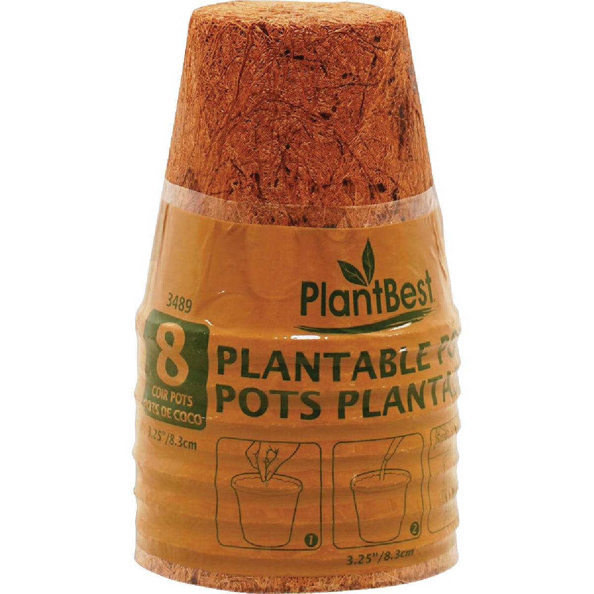 PlantBest 3.25 In. Coconut Coir Plantable Pot (8-Pack)