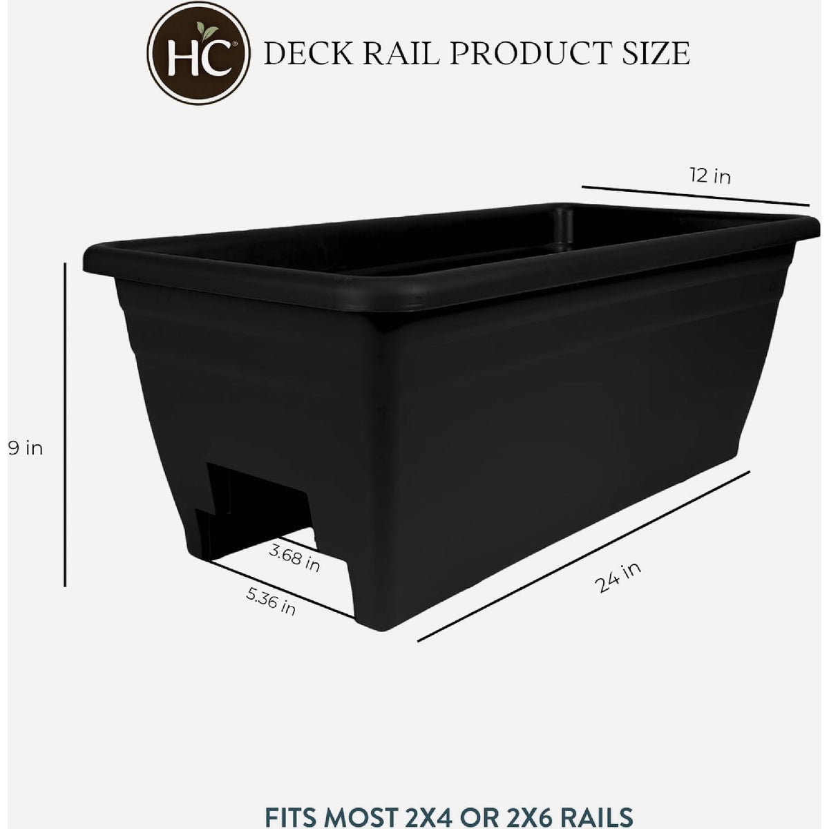 HC Companies 24 In. Black Deck Rail Box Image 4
