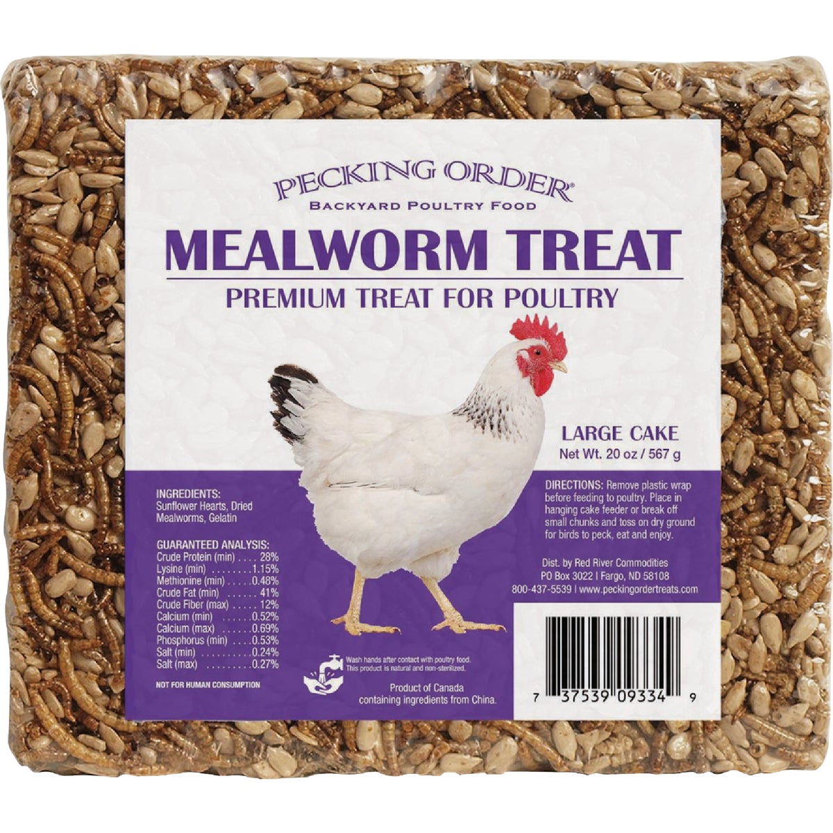 Pecking Order 20 Oz. Large Mealworm Cake