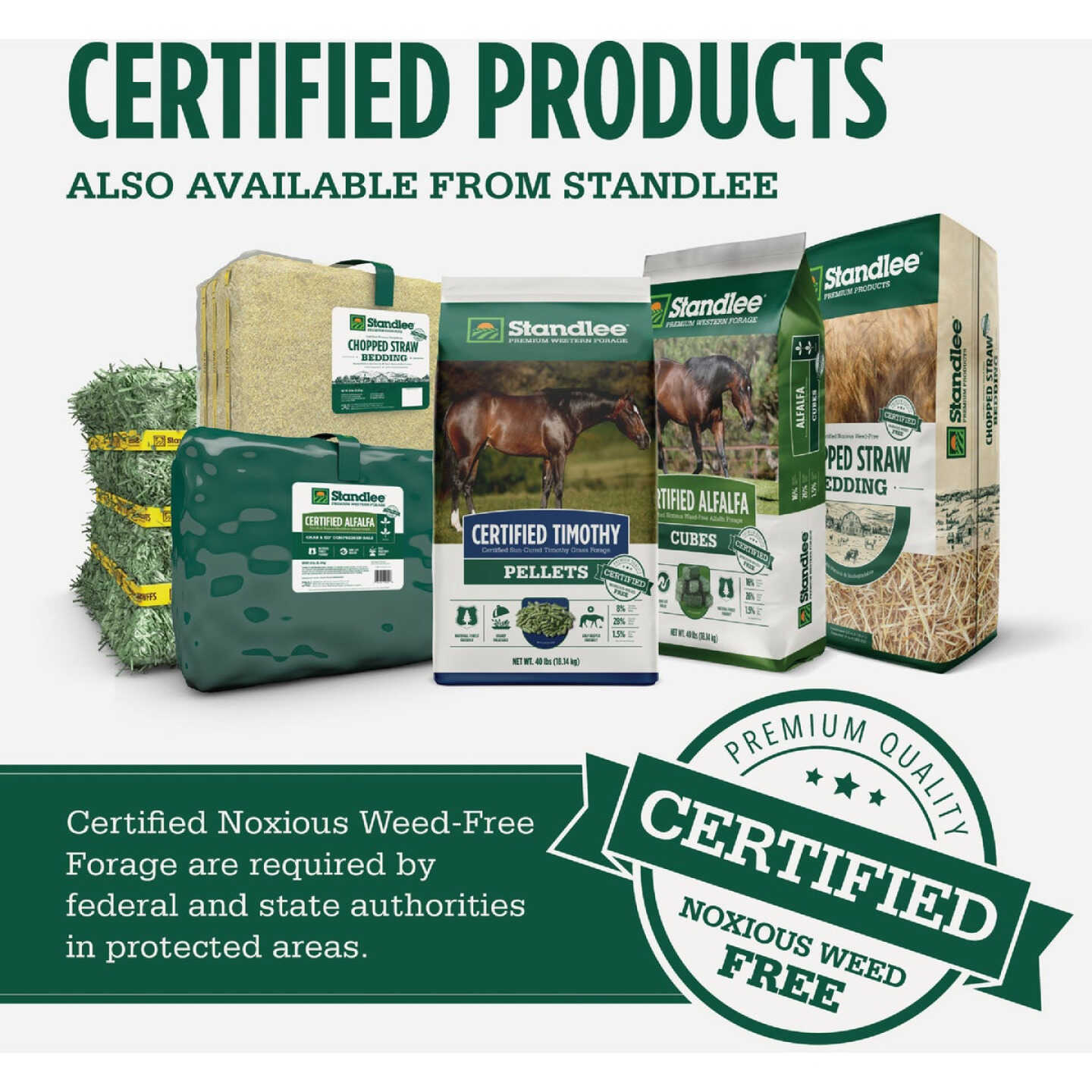 Standlee Premium Western Forage 50 Lb. Certified Alfalfa Grab & Go Compressed Bale Image 4