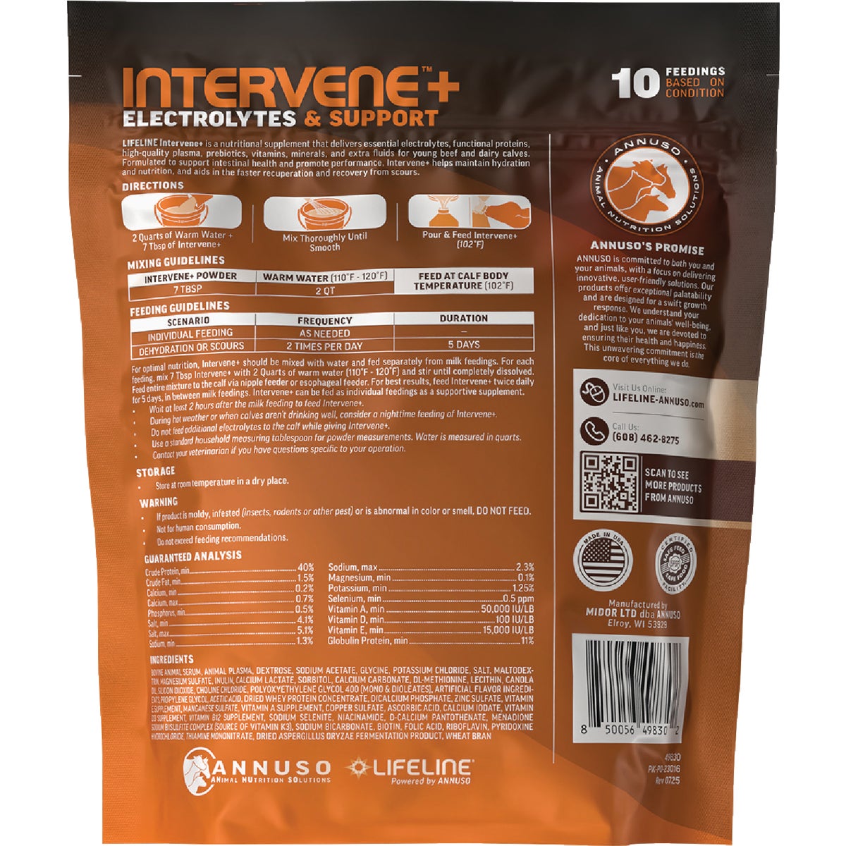 LifeLine Intervene+ 1 Lb. Electrolytes & Support for Calves Image 2