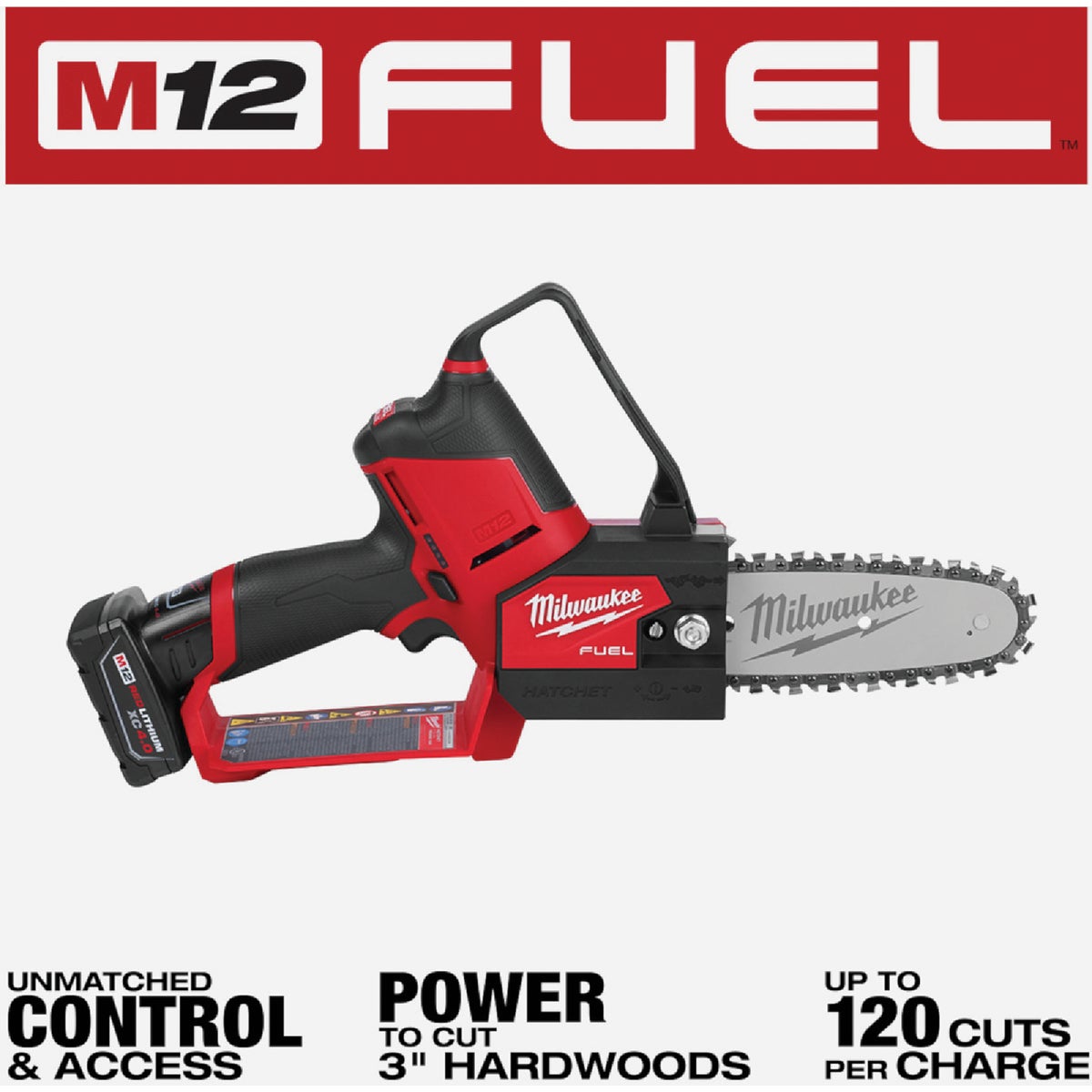 Milwaukee M12 FUEL HATCHET Brushless 6 In. Cordless Pruning Saw Kit with 4.0 Ah Battery & Charger Image 4