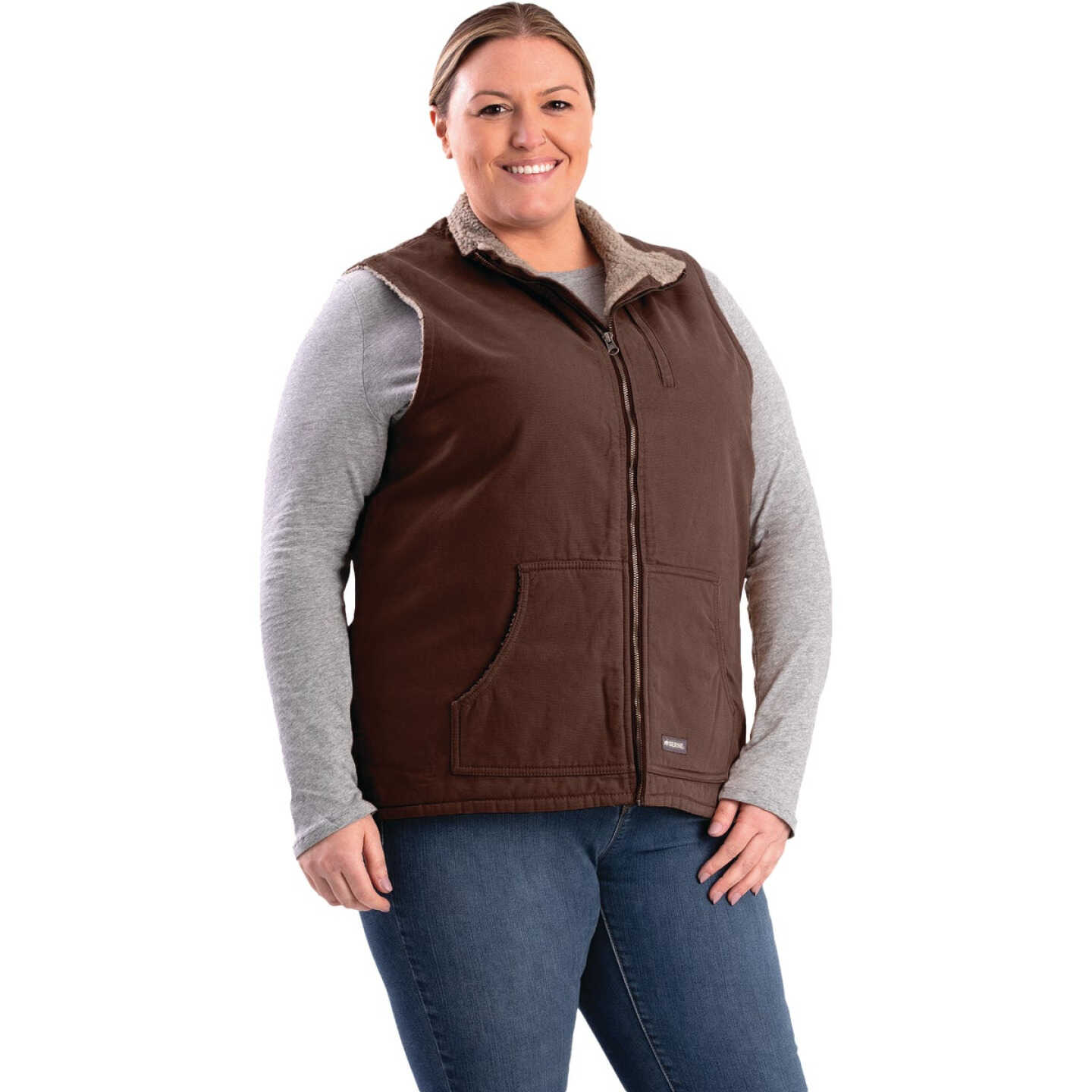Berne Softstone Women's Medium Tuscan Sherpa-Lined Vest Image 1