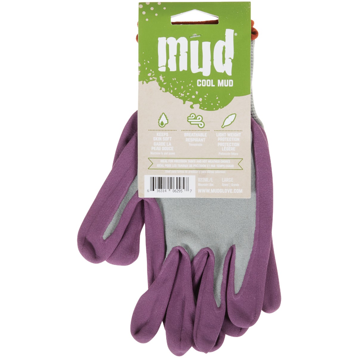 Cool Mud Women's Large Nylon Lilac Garden Glove Image 2