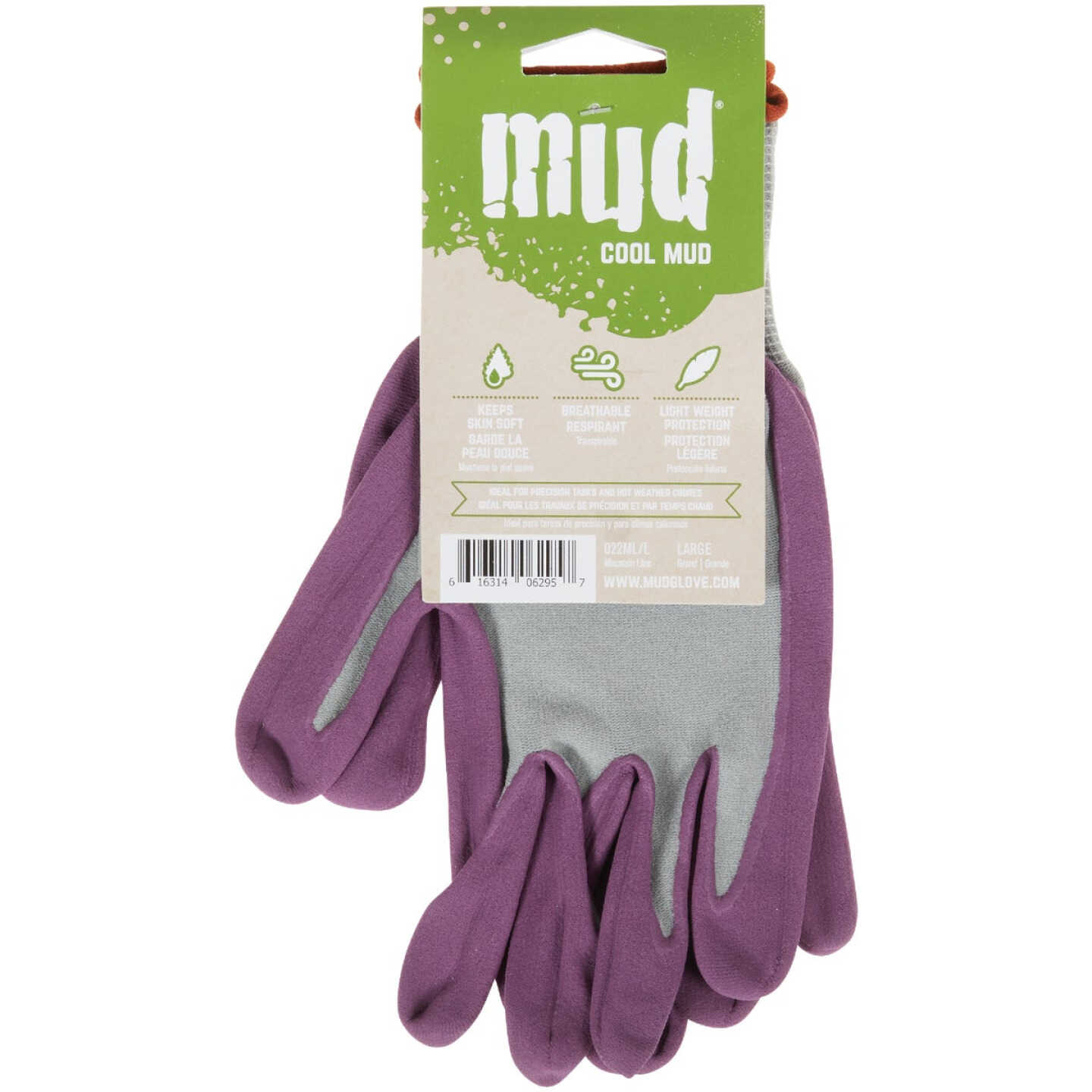 Cool Mud Women's Large Nylon Lilac Garden Glove Image 2