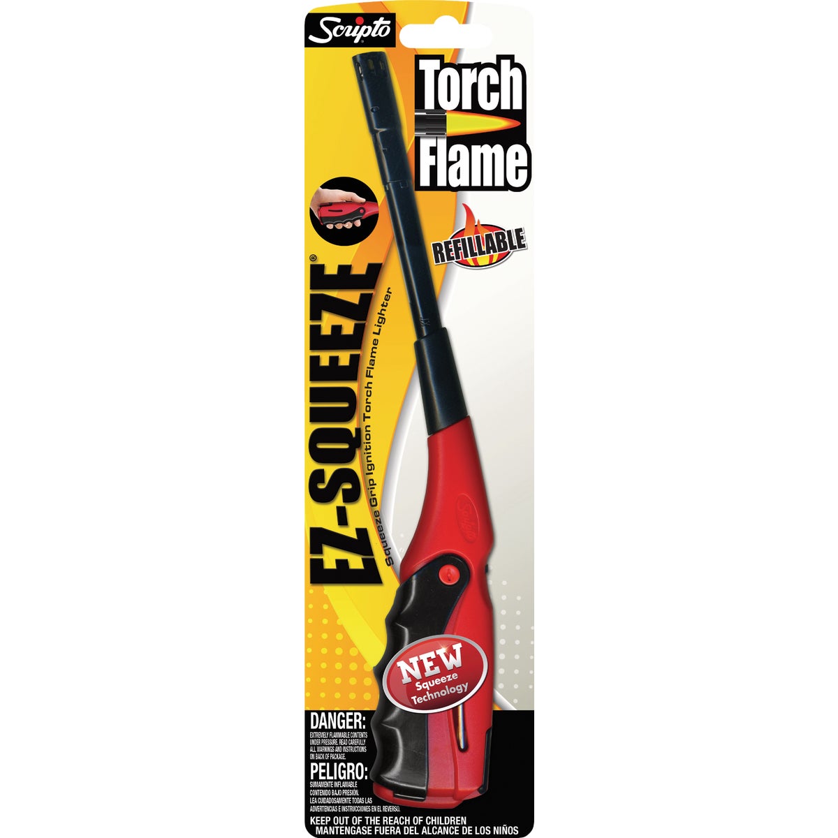 Scripto EZ Squeeze Torch Flame Refillable Utility Lighter